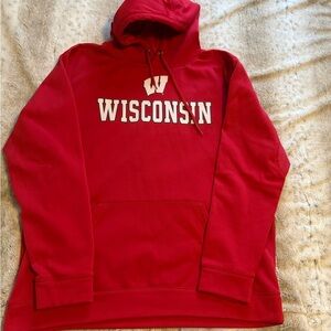 Red Wisconsin Hoodie